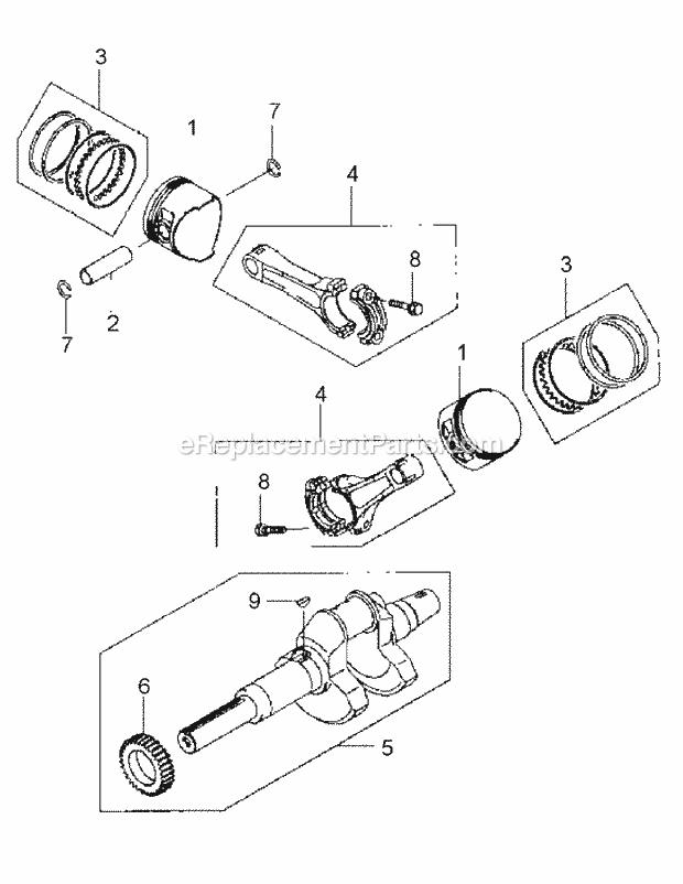 Fd791d-As04 Piston & Crankshaft Diagram and Parts List for M60-KW 53AB5GFX750 Cub Cadet Sprayer